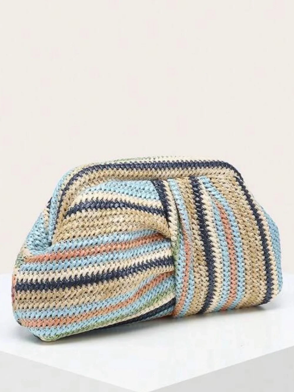 Multicolor Woven Clutch Bag -